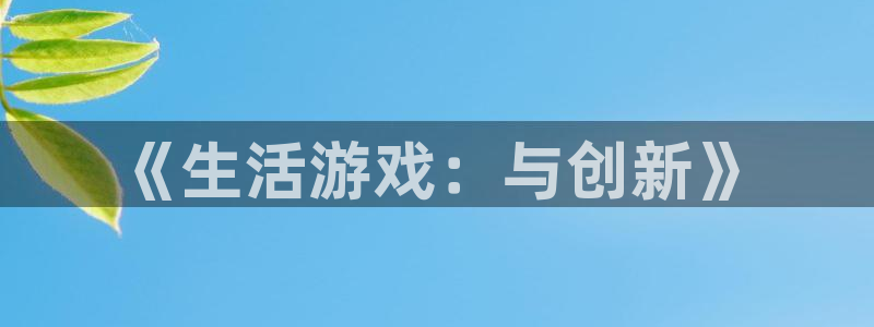 多彩娱乐平台官方网站：《生活游戏：与创新》